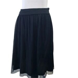 DKNY Donna Karan New York Black Tulle Overlay Skirt Large Whimsigoth Fairy Witch